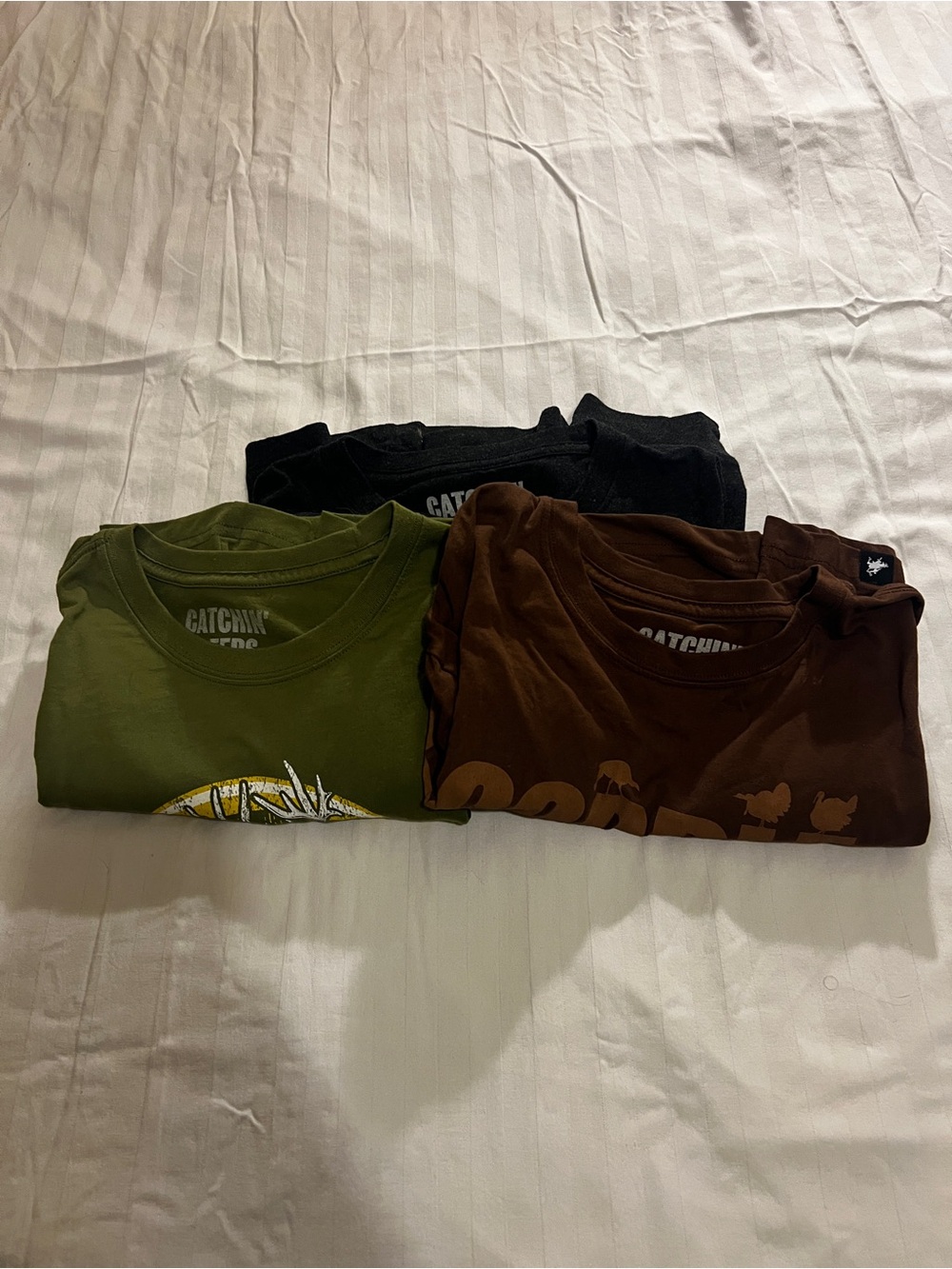 Men's XL Hunting Vibes T-Shirt Bundle — Olive Green, Brown, Heather Black